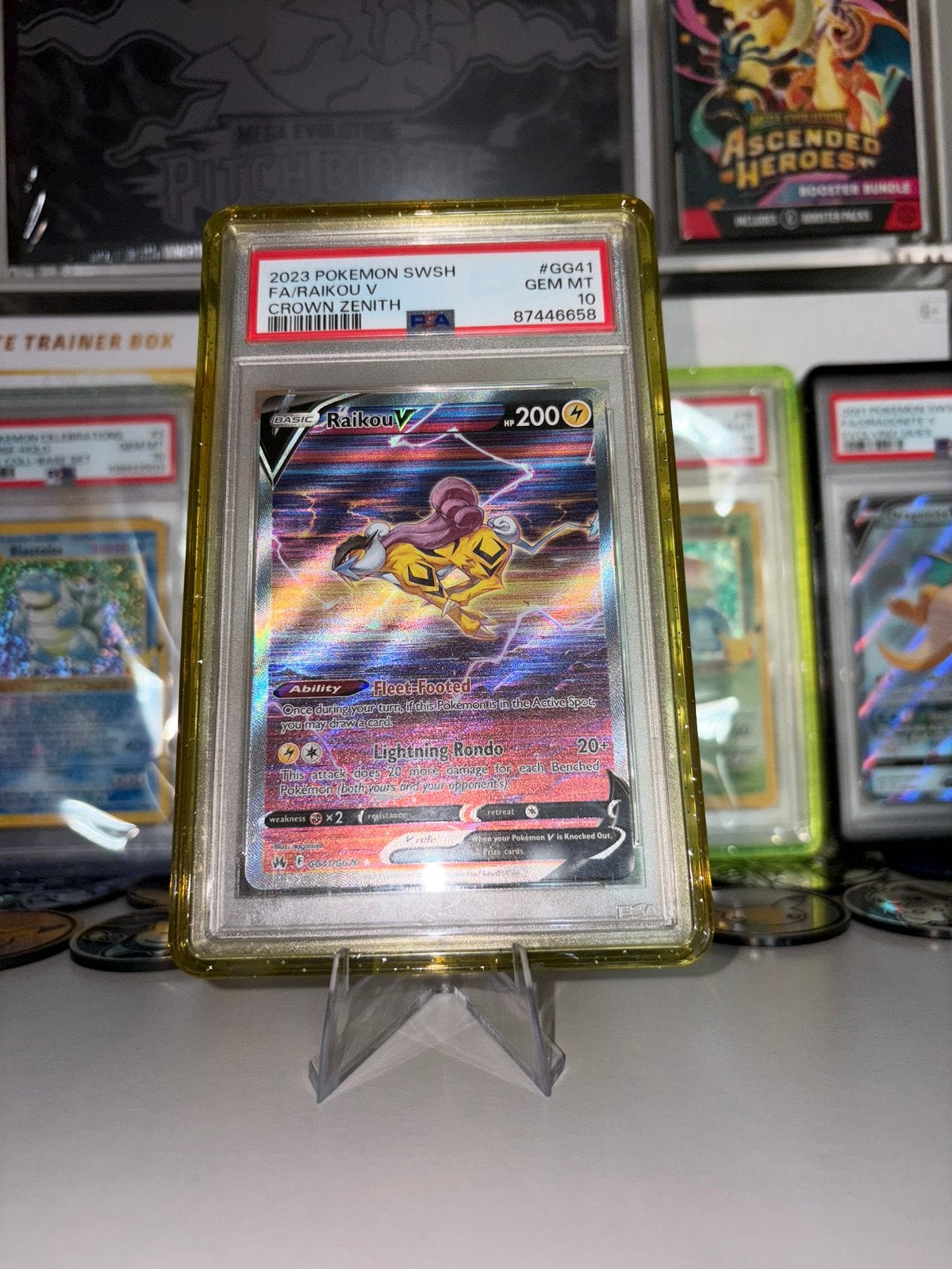 Raikou V - crown zenith - galarian galary - GG41 - PSA 10, Ophalen of Verzenden, Zo goed als nieuw