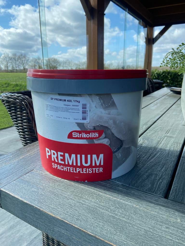 Strikolith Spachtelpleister Premium 400, 17kg - Z.g.a.n., Doe-het-zelf en Verbouw, Verf, Beits en Lak, Wit, Ophalen of Verzenden
