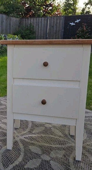 houten nachtkastje met lades, Ophalen, Gebruikt, Minder dan 45 cm, 55 tot 70 cm