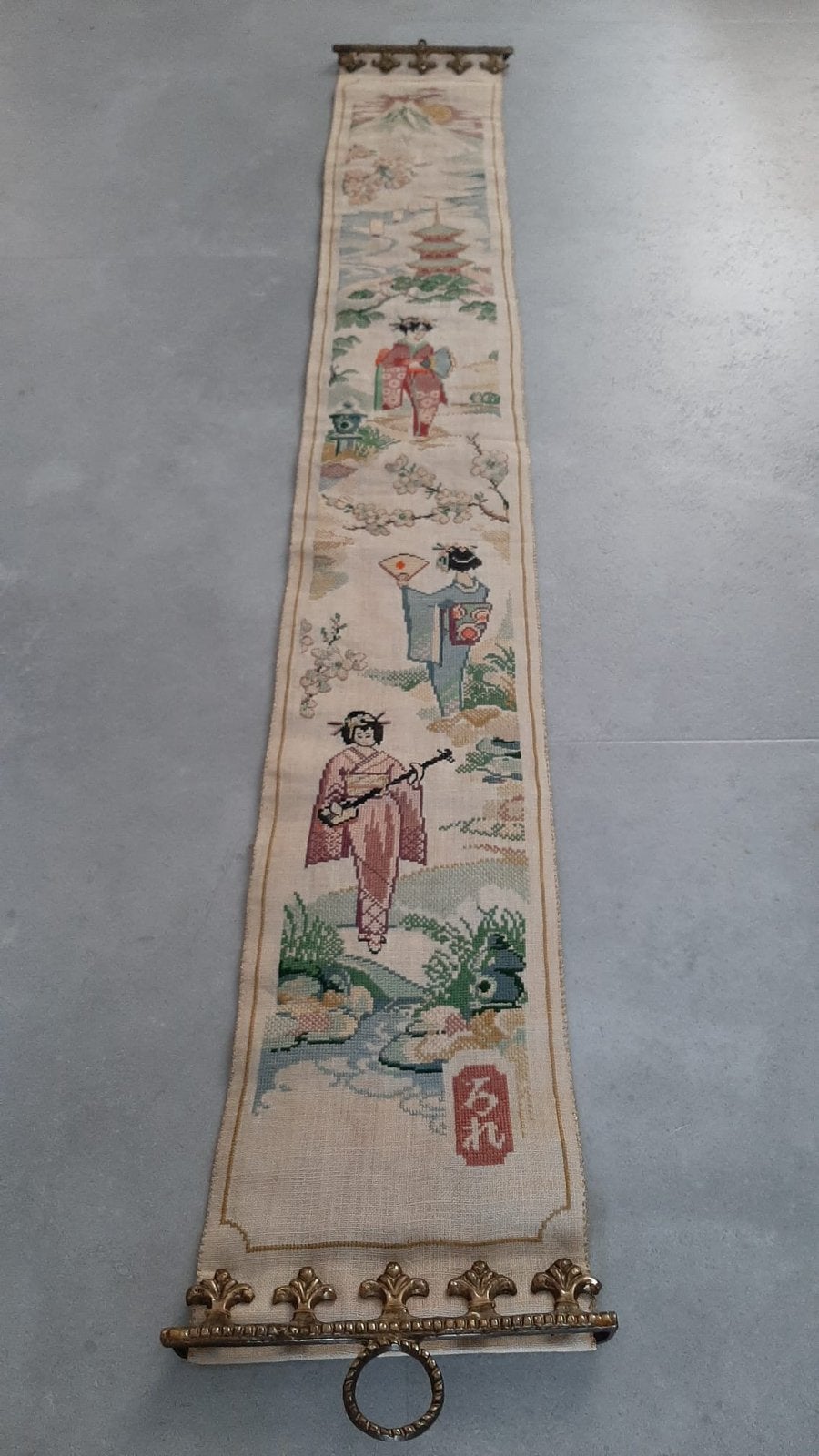 Schellekoord Japanse motieven pastel kleuren geisha, Ophalen of Verzenden