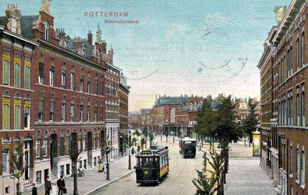 1910 ROTTERDAM Benthuizerstraat Trams, Ophalen of Verzenden, Voor 1920, Gelopen, Zuid-Holland