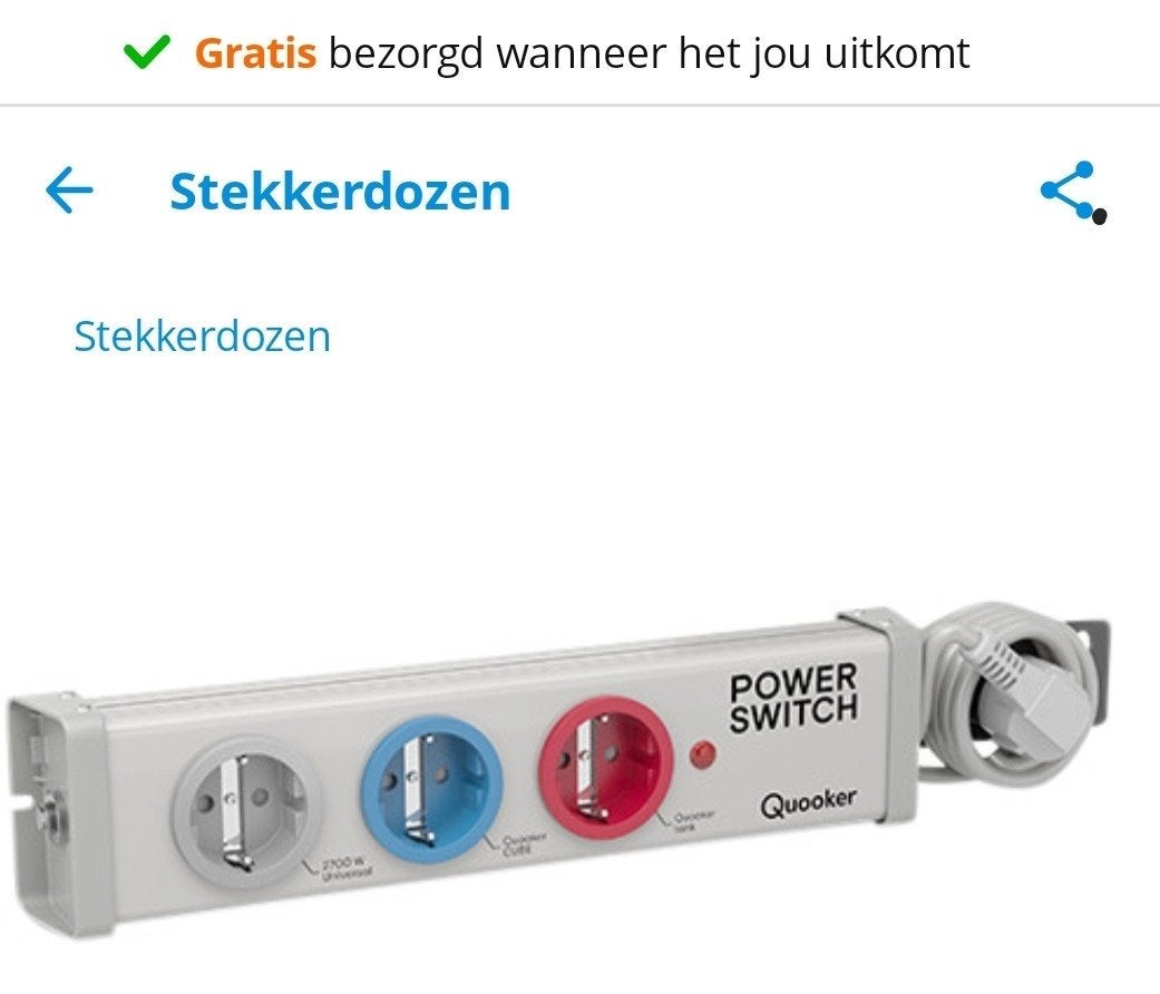 Quooker Power Switch Stekkerdoos - Zo goed als nieuw, Doe-het-zelf en Verbouw, Elektra en Kabels, Verzenden, Zo goed als nieuw