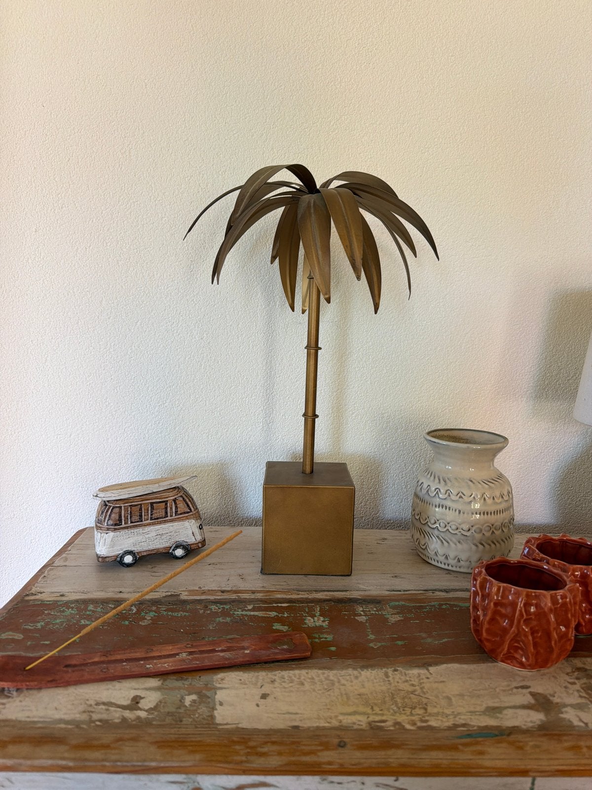Gouden palmboom decoratie, ornament - boho, bohemian, ibiza, Huis en Inrichting, Woonaccessoires | Overige, Vintage, Gebruikt