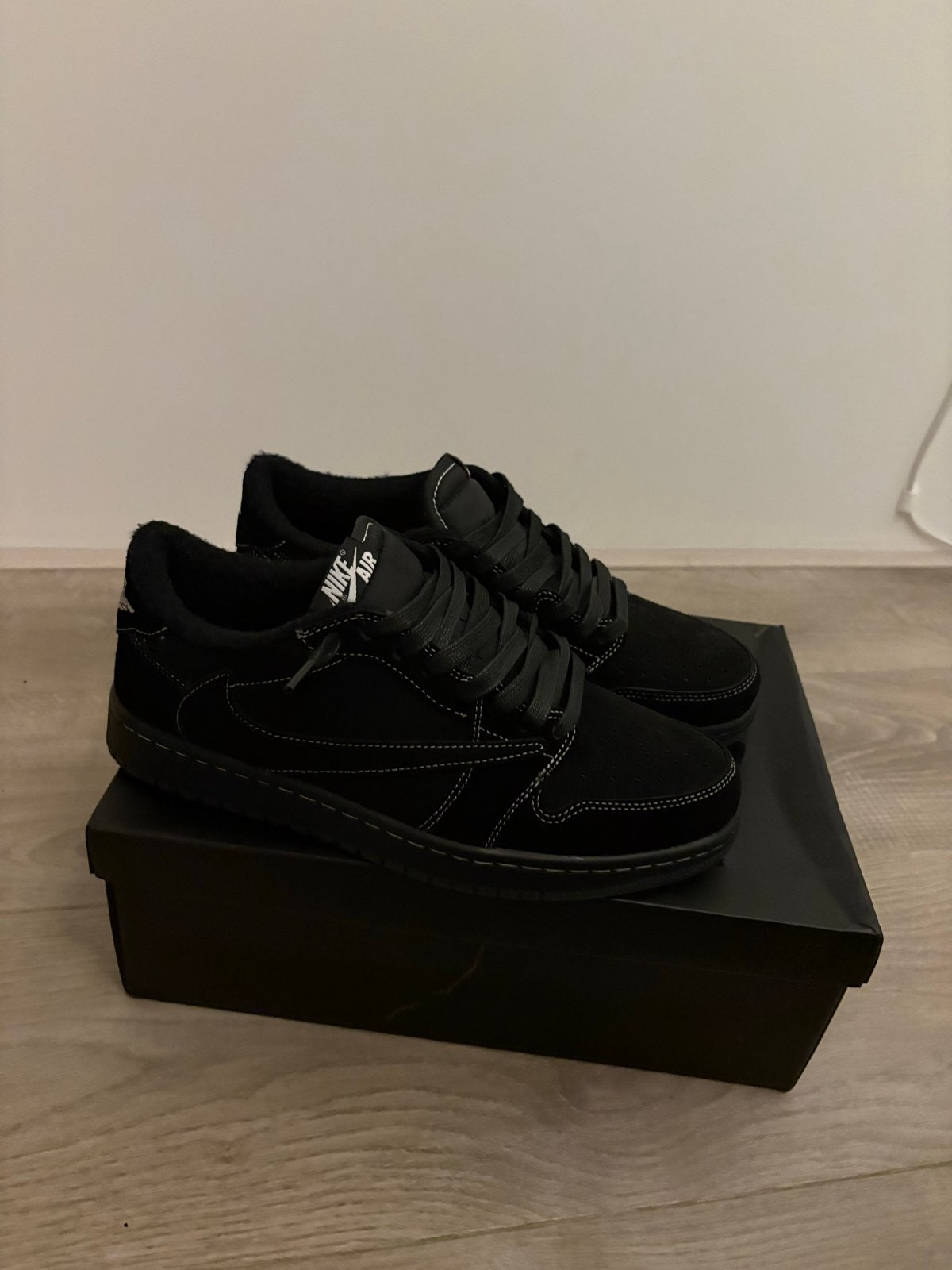 Nike Air Jordan 1 Low Travis Scott Phantom Black, Verzenden, Zwart, Sneakers of Gympen, Zo goed als nieuw