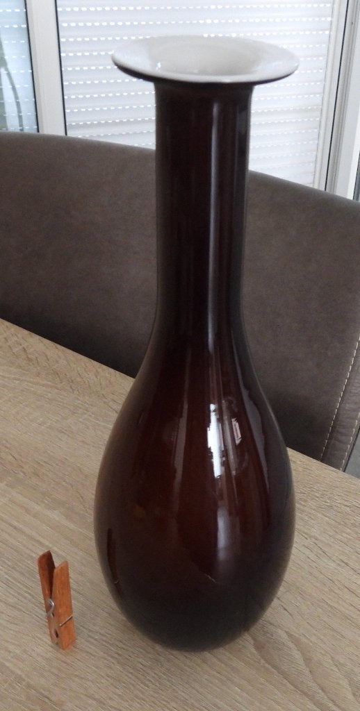 Vintage bruine opaline Stelvia vaas 1970, Antiek en Kunst, Antiek | Vazen, Ophalen