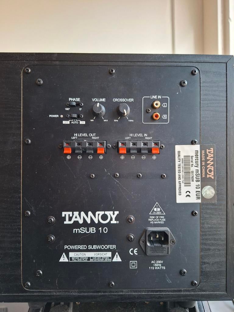 Tannoy mSub10 actieve subwoofer, Audio, Tv en Foto, Luidsprekers, Gebruikt, Subwoofer, 120 watt of meer, Overige merken, Ophalen