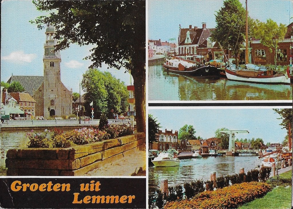 2242 Gelopen ansichtkaart groeten uit lemmer, Ophalen of Verzenden, Voor 1920, Friesland