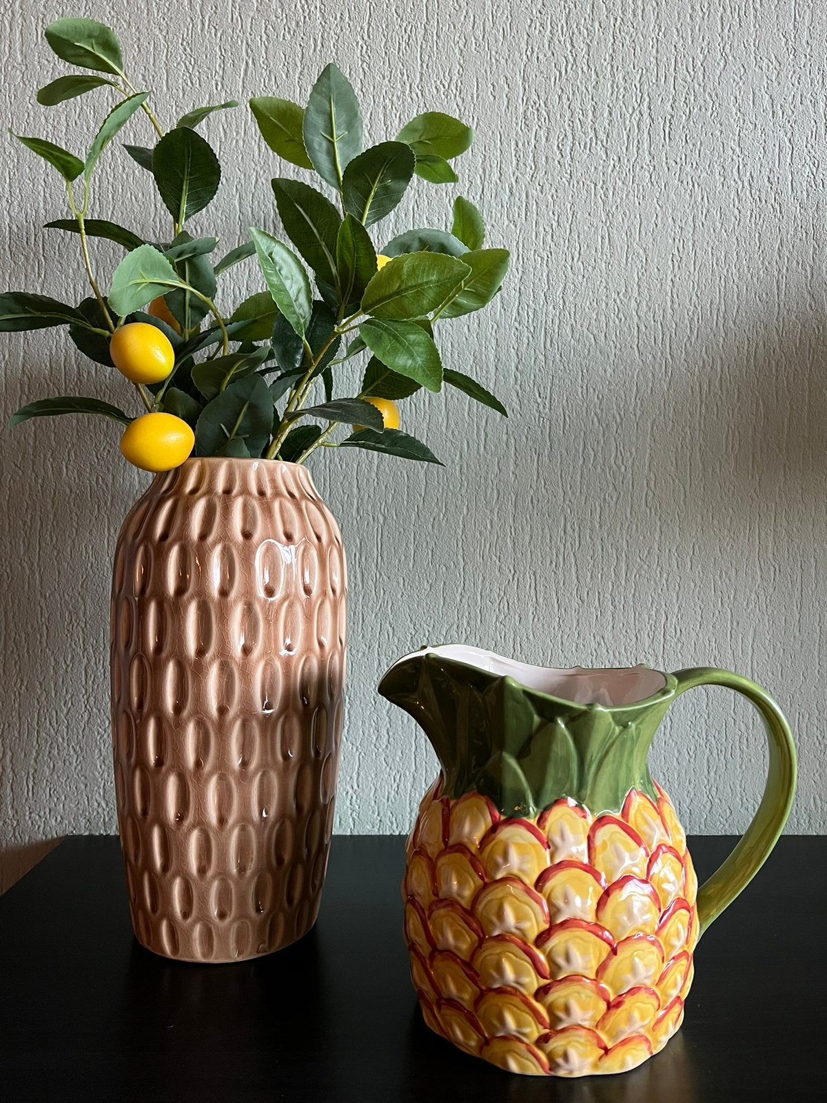 Mica Decorations ananas vaas / kan, Huis en Inrichting, Woonaccessoires | Vazen, Ophalen of Verzenden, Nieuw, Oranje