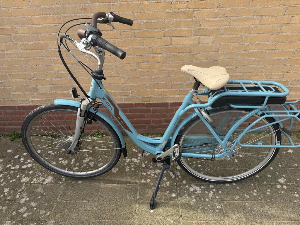 Sparta amazone Damesfiets - Lichtblauw - 7 versnellingen, Minder dan 30 km per accu, Sparta, Gebruikt, Ophalen of Verzenden