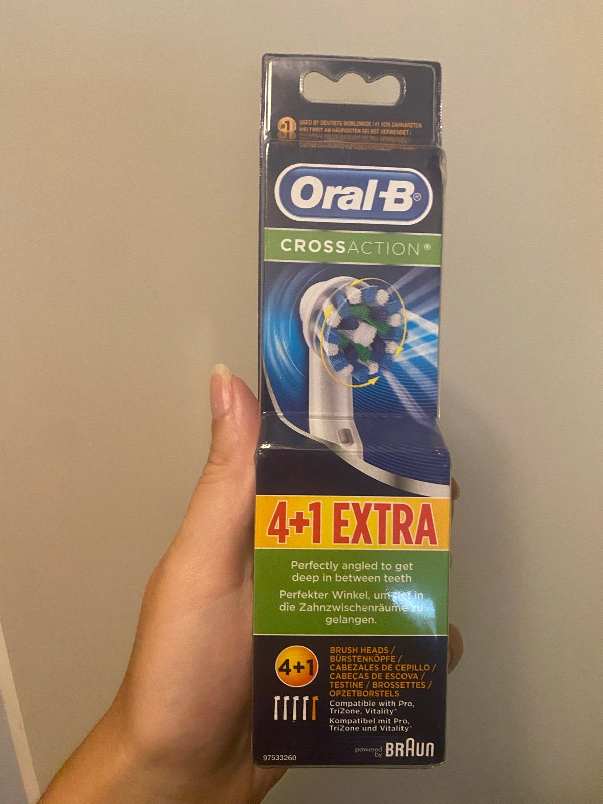 Oral-B CrossAction Opzetborstels - 4+1 Extra, Ophalen of Verzenden, Nieuw