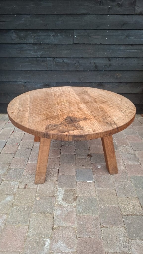 Vintage jaren 70 Eiken Salontafel, Opknapper, Huis en Inrichting, Tafels | Salontafels, Ophalen, Gebruikt, 50 tot 100 cm, 50 tot 100 cm