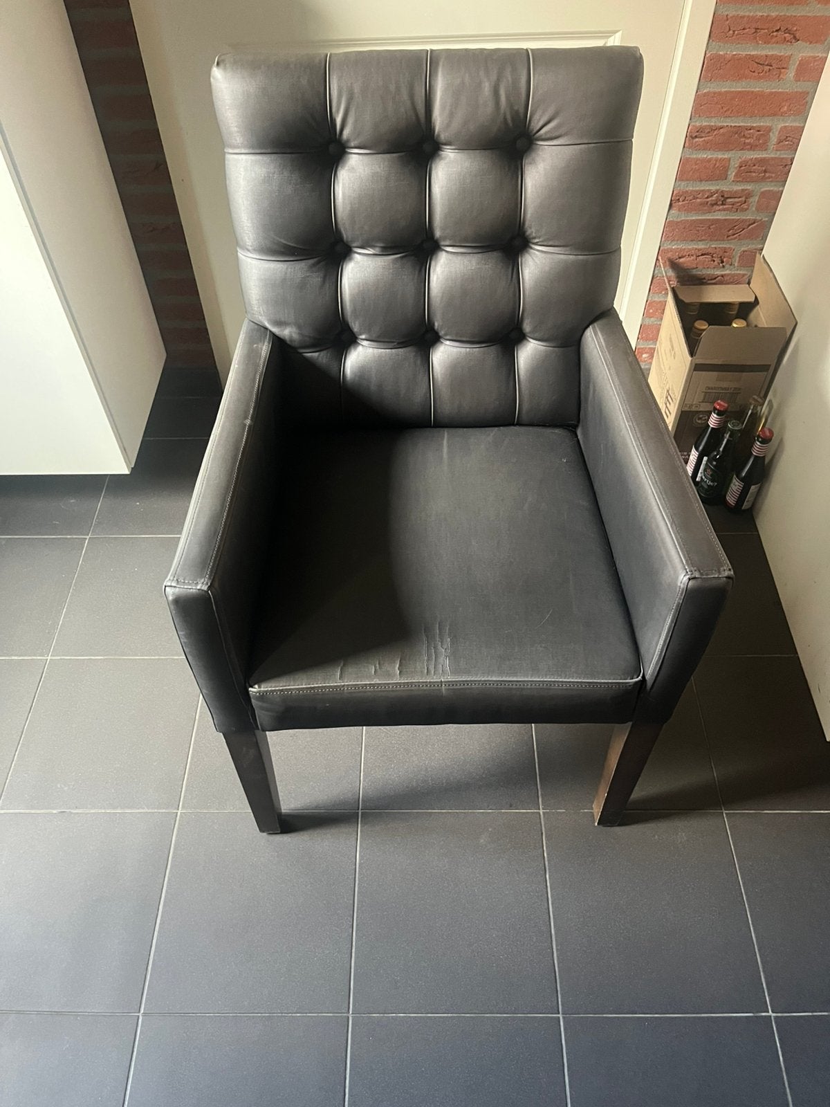 Designerstoel eetkamer olav 5 stuks, Ophalen, Overige materialen, Gebruikt, Grijs