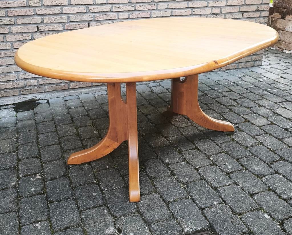 Deense vintage uitschuifbare eettafel demontabel, Huis en Inrichting, Tafels | Eettafels, Ophalen, Gebruikt, Vijf personen of meer
