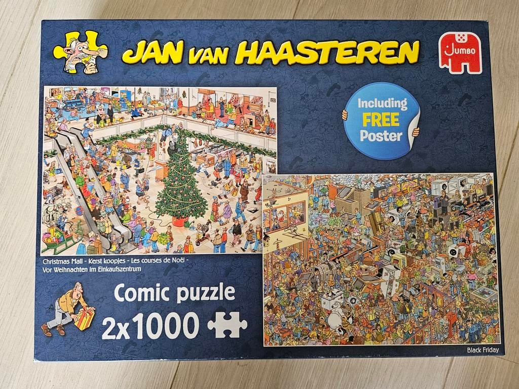 Jan van Haasteren 2x1000 Kerst & Black Friday puzzel, Ophalen, 500 t/m 1500 stukjes, Legpuzzel