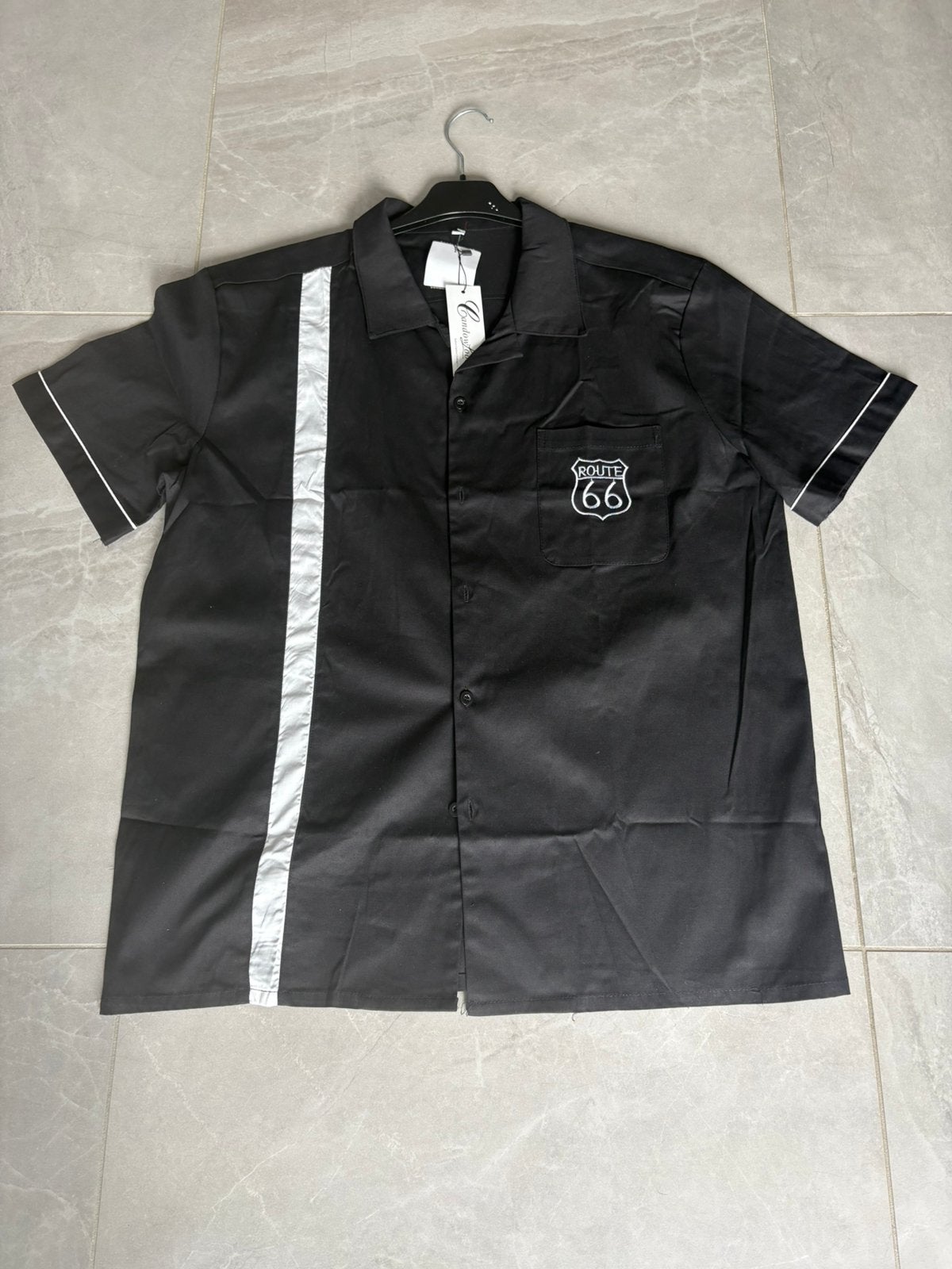 Route 66 Bowling Shirt Rockabilly Nieuw met kaartje maat M/L, Ophalen, Nieuw, Zwart