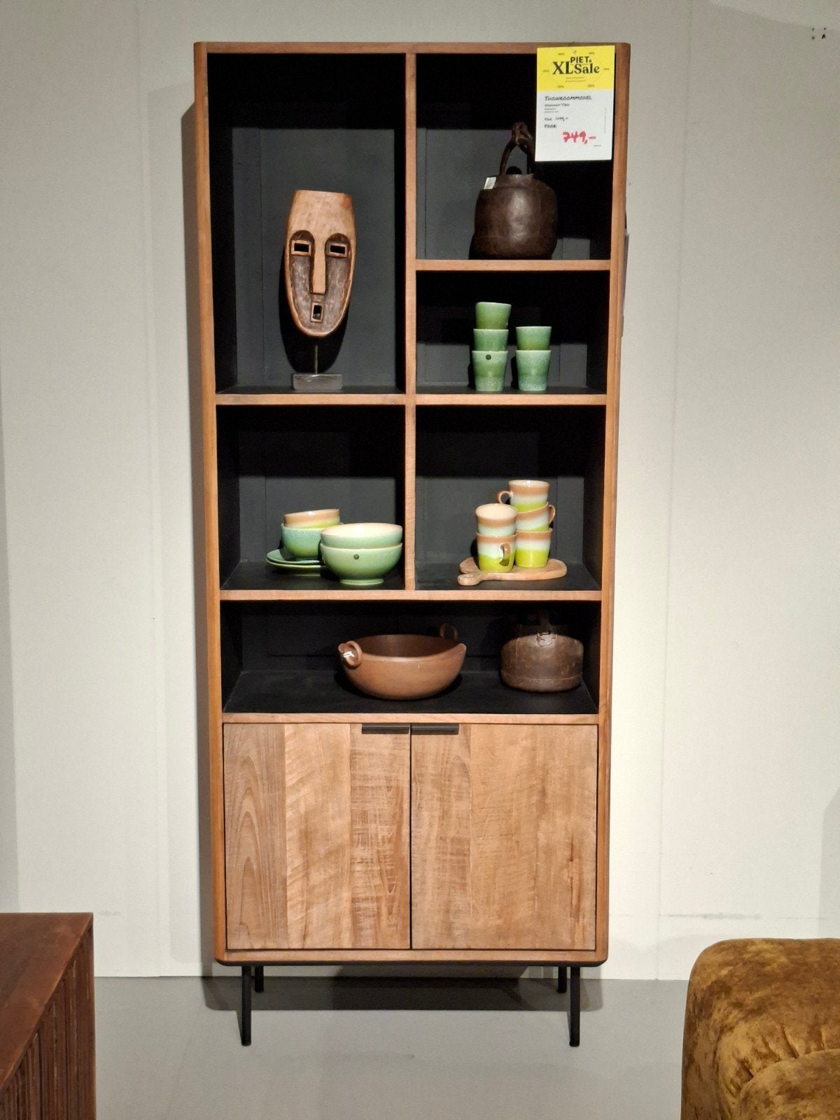 Showroommodel Wandkast Tobo teakhout, Ophalen, Teakhout, 200 cm of meer, Nieuw