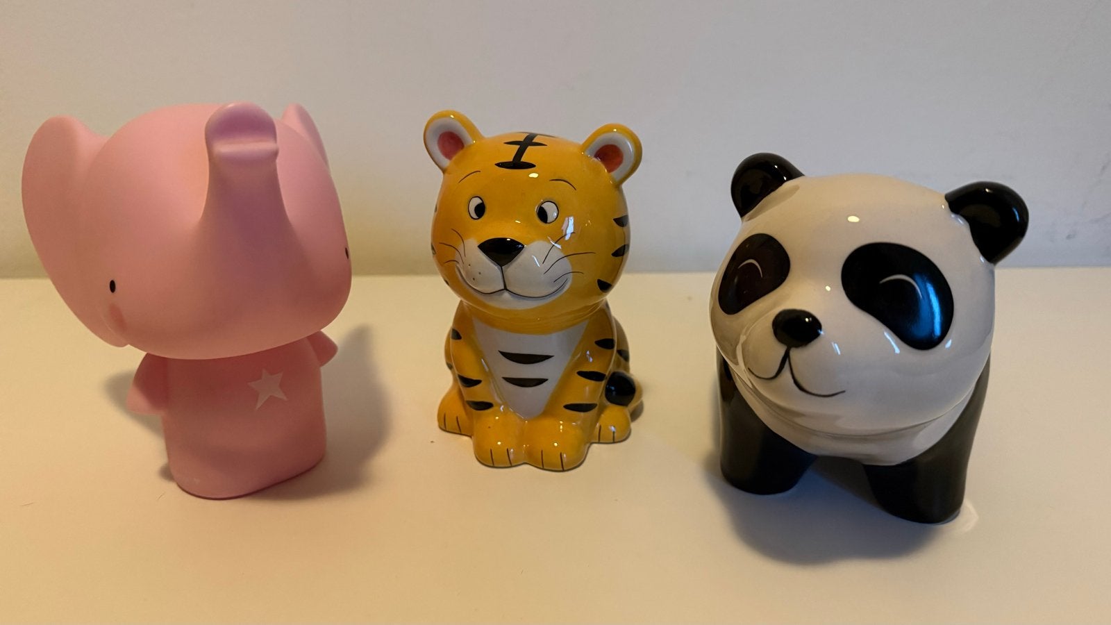 Leuke spaarpotten: olifant, tijger en panda, Ophalen of Verzenden, Zo goed als nieuw