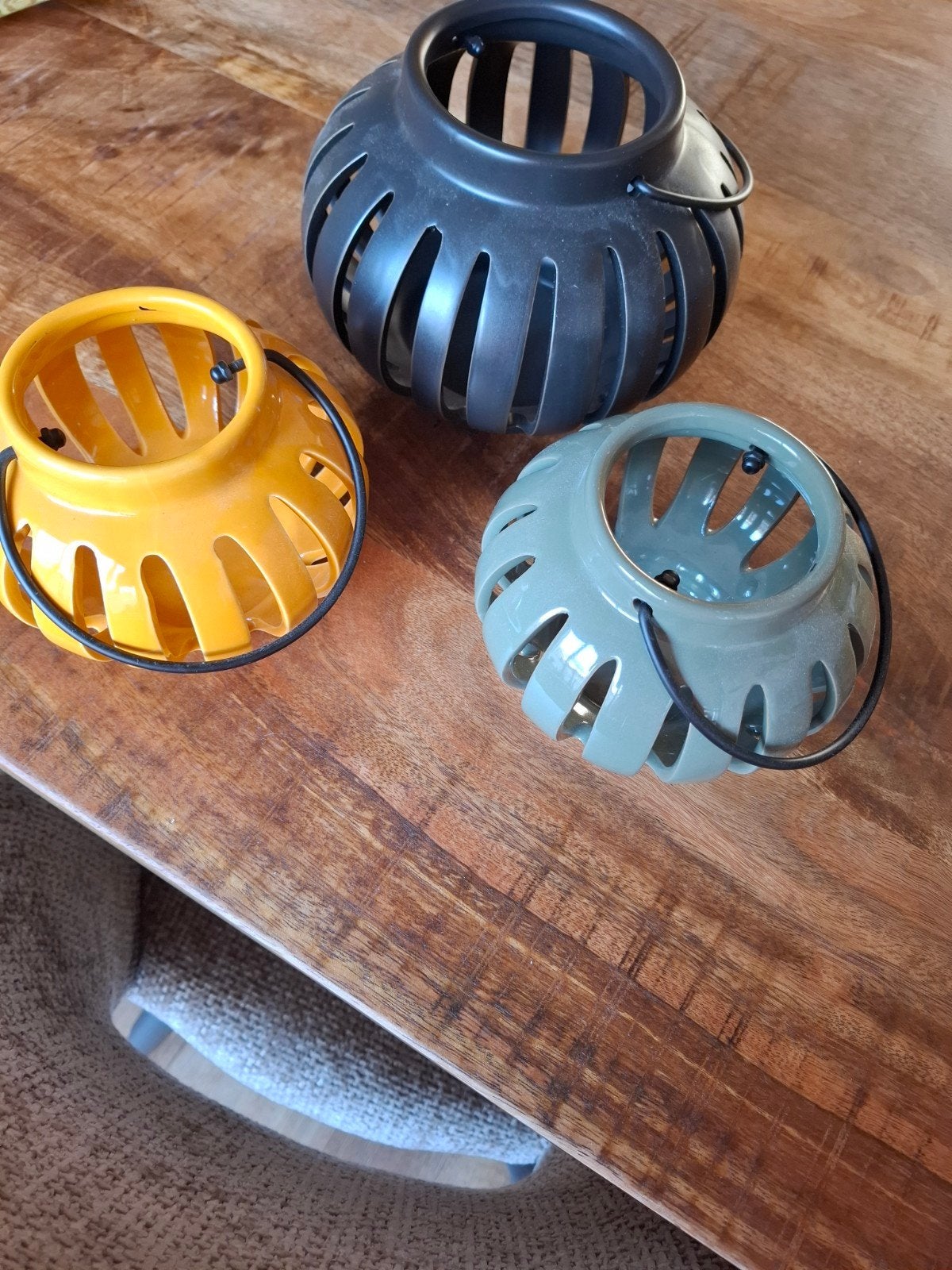 Set van 3 nieuwe windlichten/lantaarns in diverse kleuren, Ophalen of Verzenden, Nieuw, Meerkleurig, Windlicht