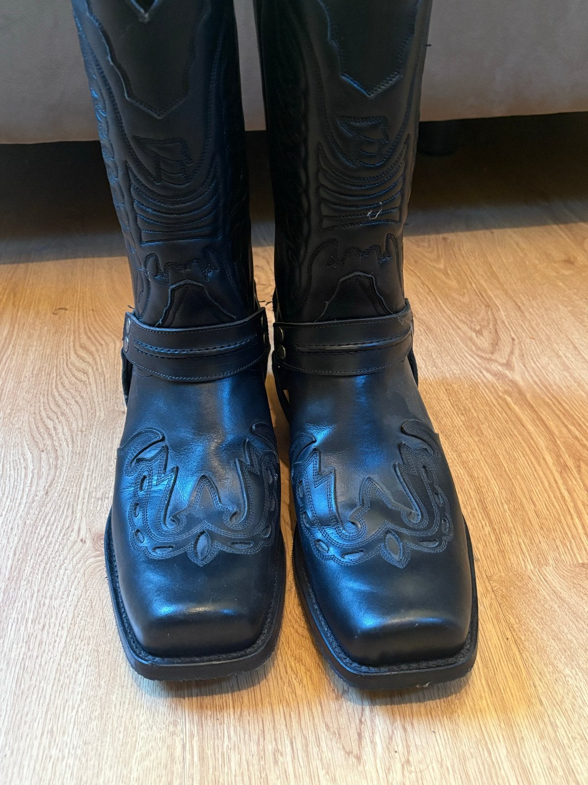 Mayura Boots - Zwarte Leren Cowboylaarzen Maat 46, Ophalen of Verzenden, Zo goed als nieuw, Zwart, Boots