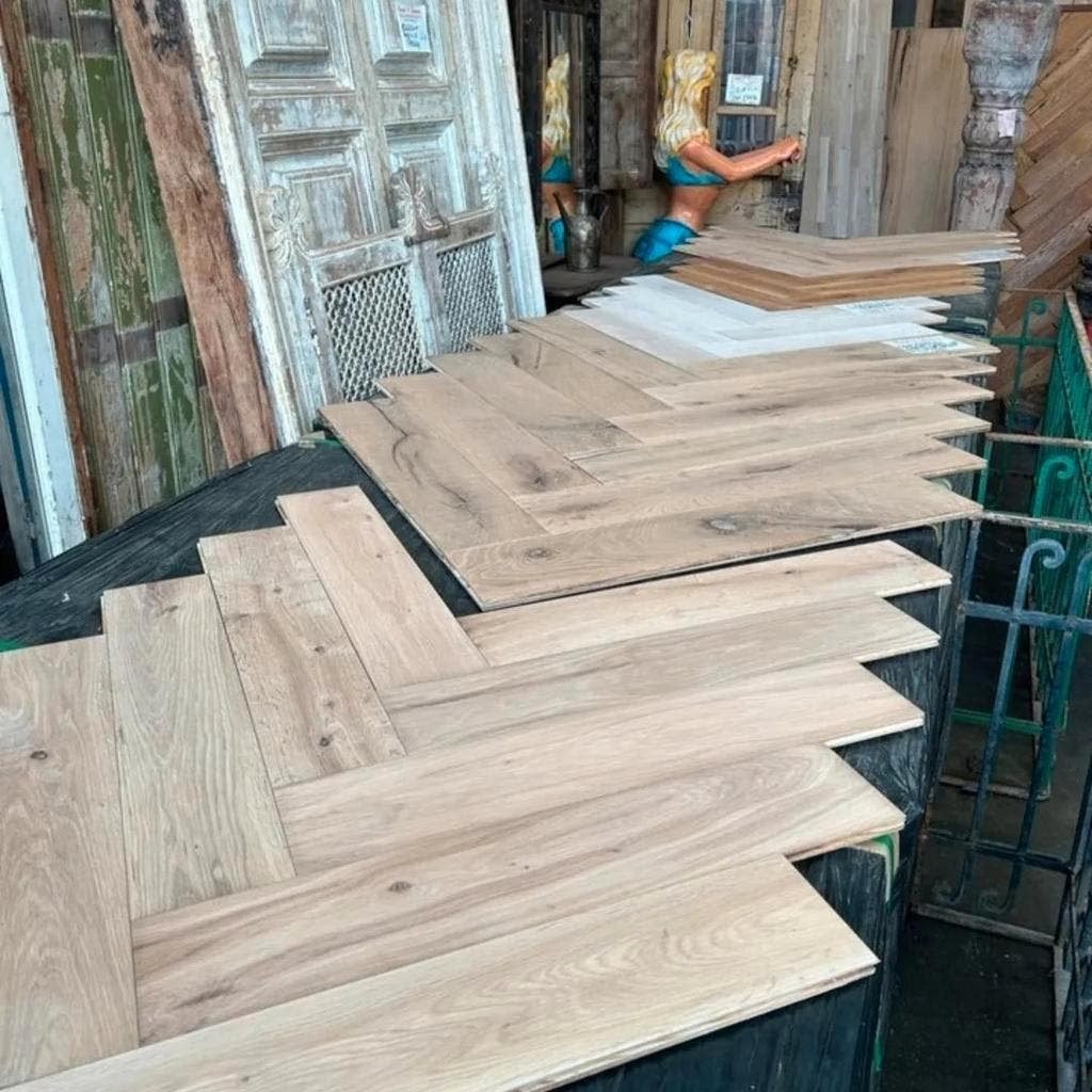 EIKEN VISGRAAT VLOER 150X750MM WALVISGRAAT VLOEREN PARKET, Ophalen of Verzenden, Nieuw, 75 m² of meer, Parket