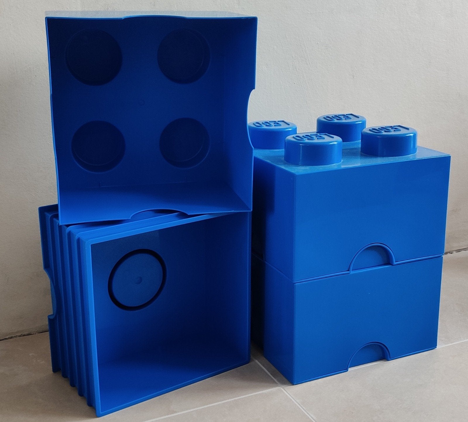 Lego opbergbakken 2*2 blauw, Gebruikt, Overige thema's, Lego, Overige typen
