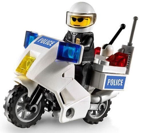 LEGO Police Motorcycle (7235-1, black-green sticker version), Ophalen of Verzenden