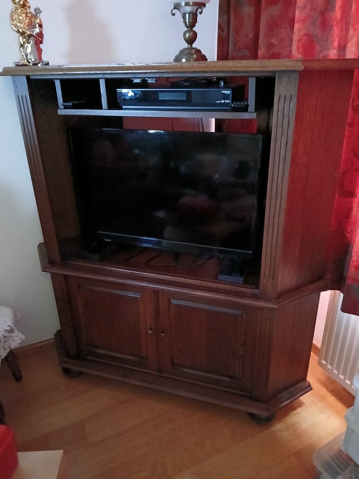Houten TV-meubel met opbergruimte - ZSM ophalen!, Ophalen, Gebruikt, 50 tot 100 cm, 25 tot 50 cm