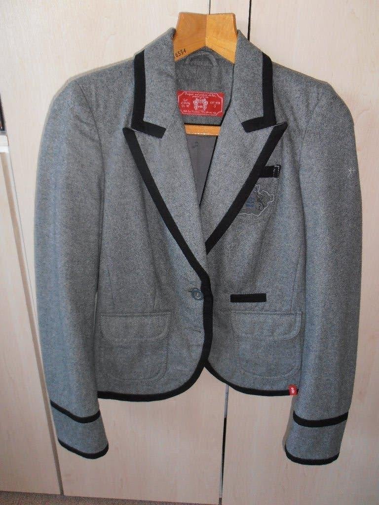 Wollen blazer maat 38 grijs, Maat 38/40 (M), Ophalen of Verzenden, Jasje, Grijs