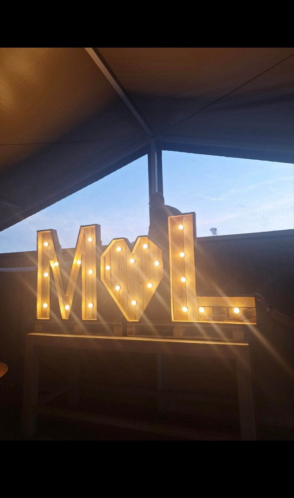 Grote houten letters met verlichting, Ophalen, Hout, Gebruikt, Landelijk