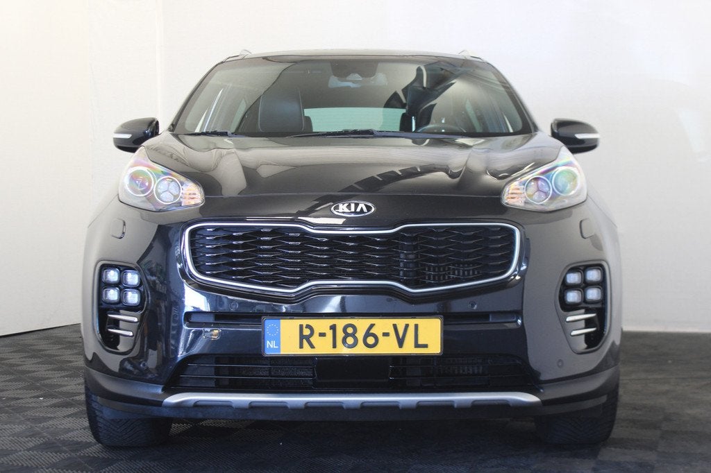 Kia Sportage 1.6 T-GDI 4WD GT-Line PlusLine |Pano|Verw/Koeli, Auto's, Gebruikt, 4 cilinders, Zwart, Leder