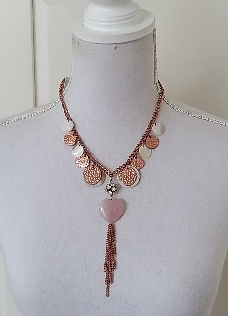 Lovisa schelpen hartje bedeltjes strass hanger ketting, Overige materialen, Nieuw, Ophalen of Verzenden, Verstelbaar