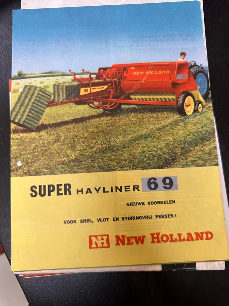 Oude New Holland Super Hayliner 69 Folder Jaren '60, Ophalen of Verzenden, Zo goed als nieuw, Folder