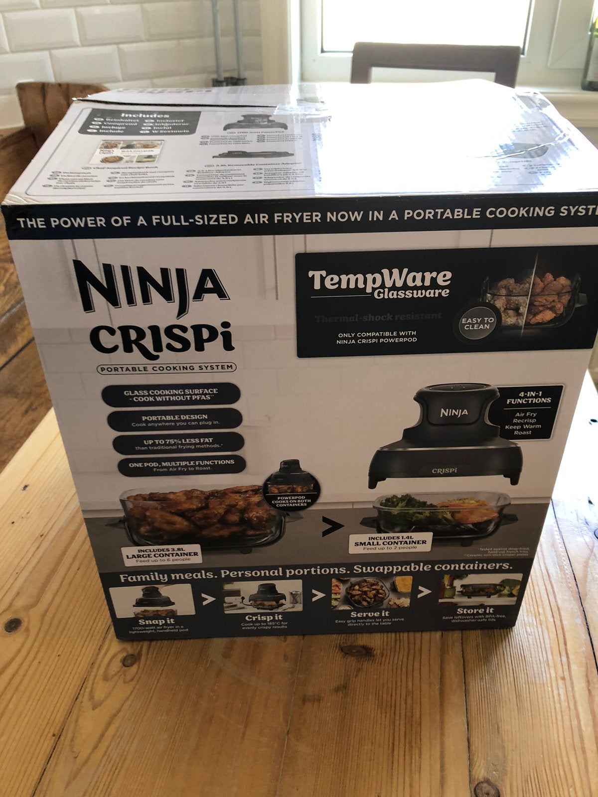 Ninja Crispi compacte glazen airfryer, Witgoed en Apparatuur, Airfryers, Ophalen, Nieuw, Airfryer XL