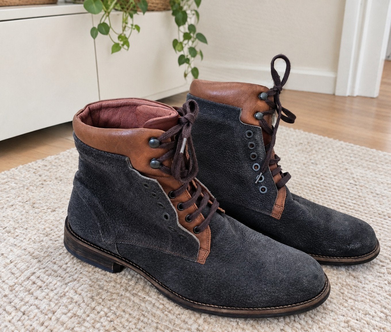 Floris van Bommel Heren Veterboots Suède Bruin Maat 7.5, Bruin, Boots, Floris van Bommel, Ophalen of Verzenden