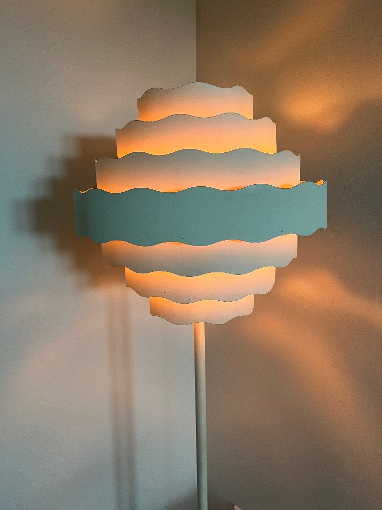 Witte vloerlamp, Huis en Inrichting, Ophalen, Kunststof, Overige fittingen, Zo goed als nieuw