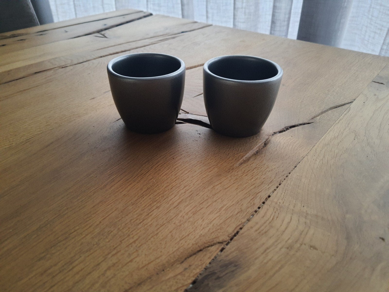 2 leuke zilverkleurige potjes, Ophalen, Rond, Binnen, Zo goed als nieuw