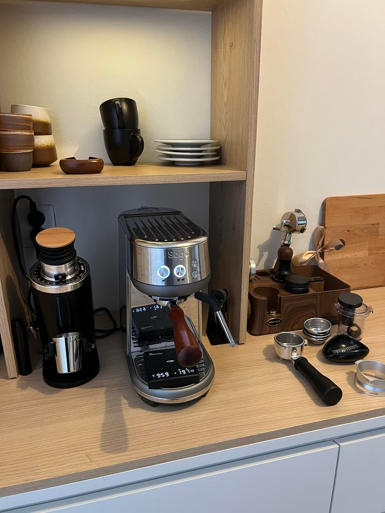 Complete Thuisbarista Set: Sage Bambino & DF54 Grinder, Ophalen of Verzenden, Zo goed als nieuw