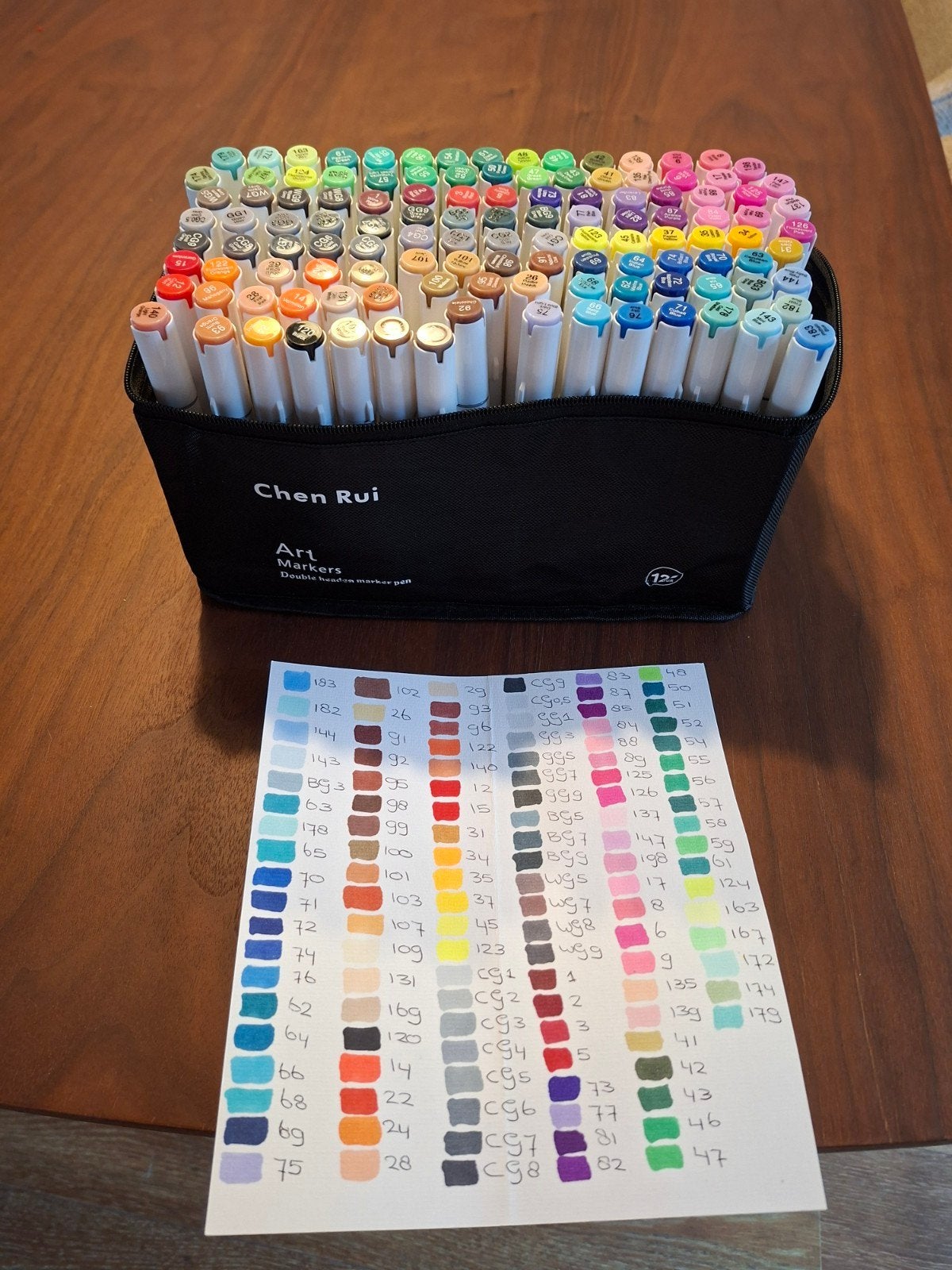Chen Rui Art Markers - 120 kleuren met brush en chisel punt, Ophalen of Verzenden, Zo goed als nieuw, Overige typen