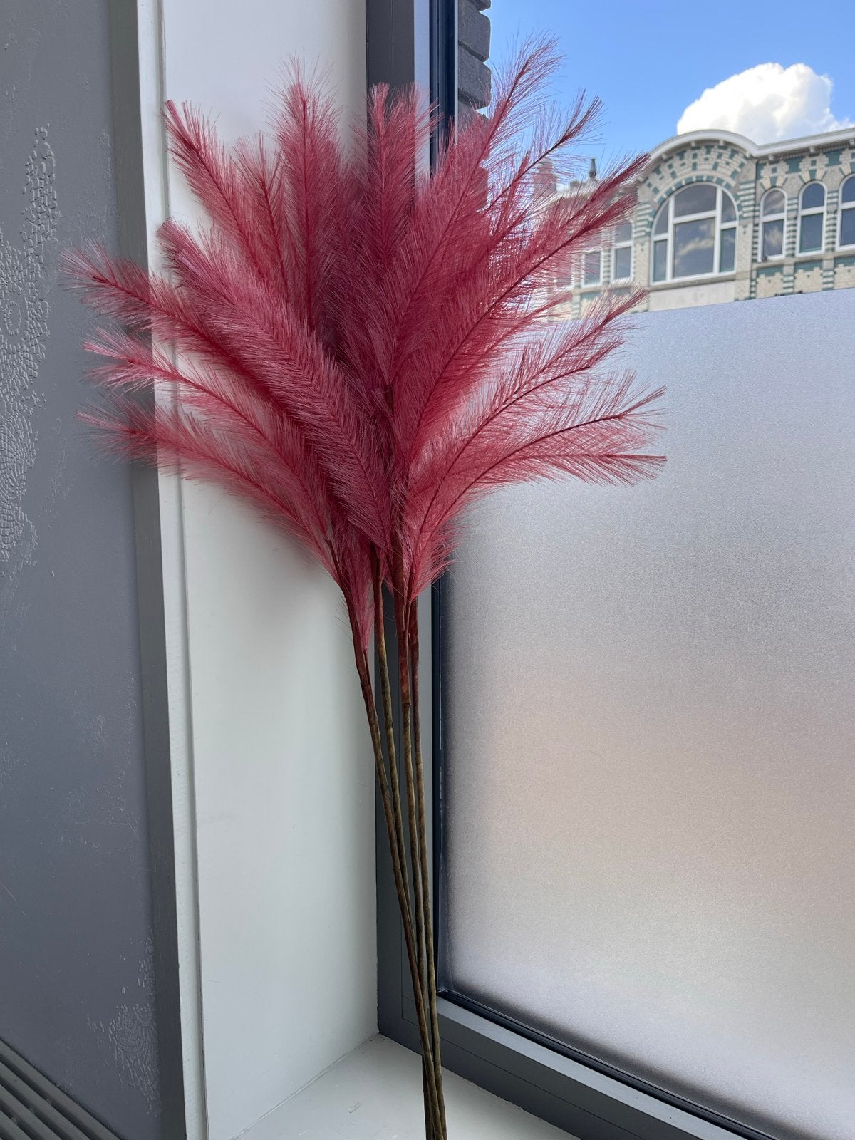 4 roze pluimen / pampasgras, Ophalen, Zo goed als nieuw