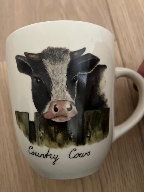 Eierdop en mok Koe  Country CowsJet ter Steege, Ophalen of Verzenden, Zo goed als nieuw, Overige stijlen, Kop(pen) en/of Schotel(s)