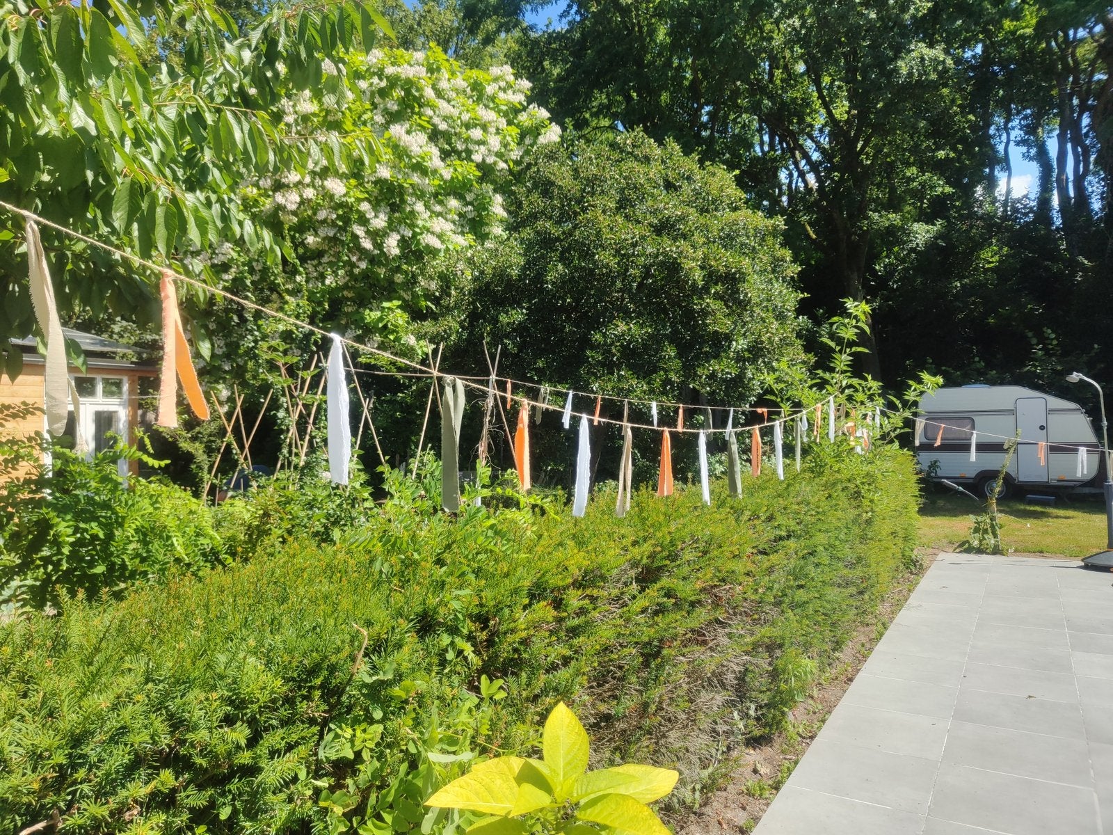 Stoffen vlaggenlijn 300 meter, bruiloftsdecoratie, Ophalen of Verzenden, Versiering, Geboorte of Huwelijk