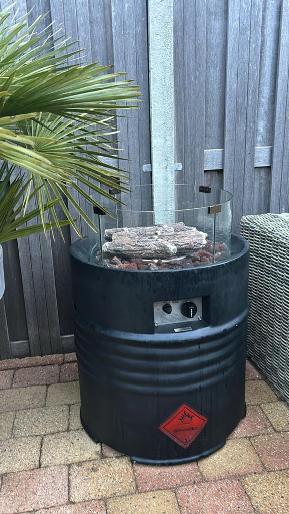 Stijlvolle vuurton met glazen ombouw, Ophalen of Verzenden, Gebruikt, Vuurton