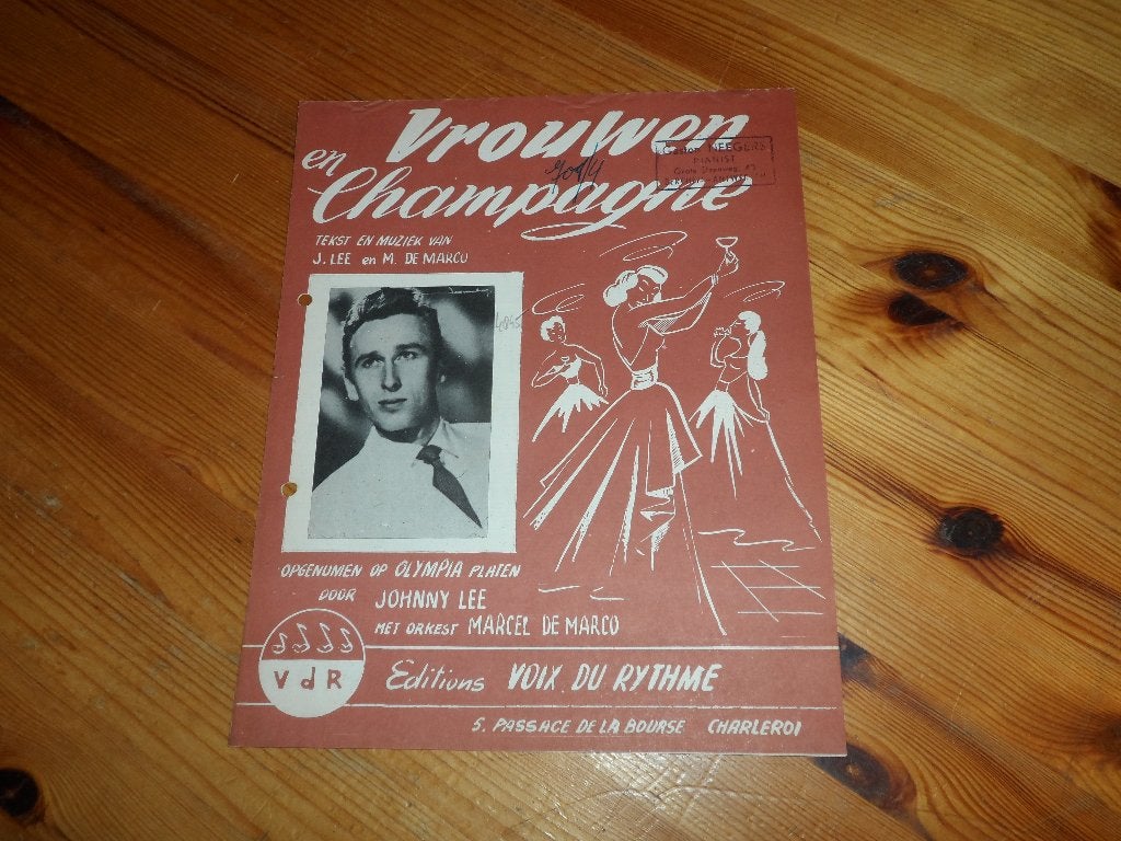 Vrouwen en champagne - johnny lee / marcel de marco, Muziek en Instrumenten, Gebruikt, Gitaar, Ophalen of Verzenden, Artiest of Componist