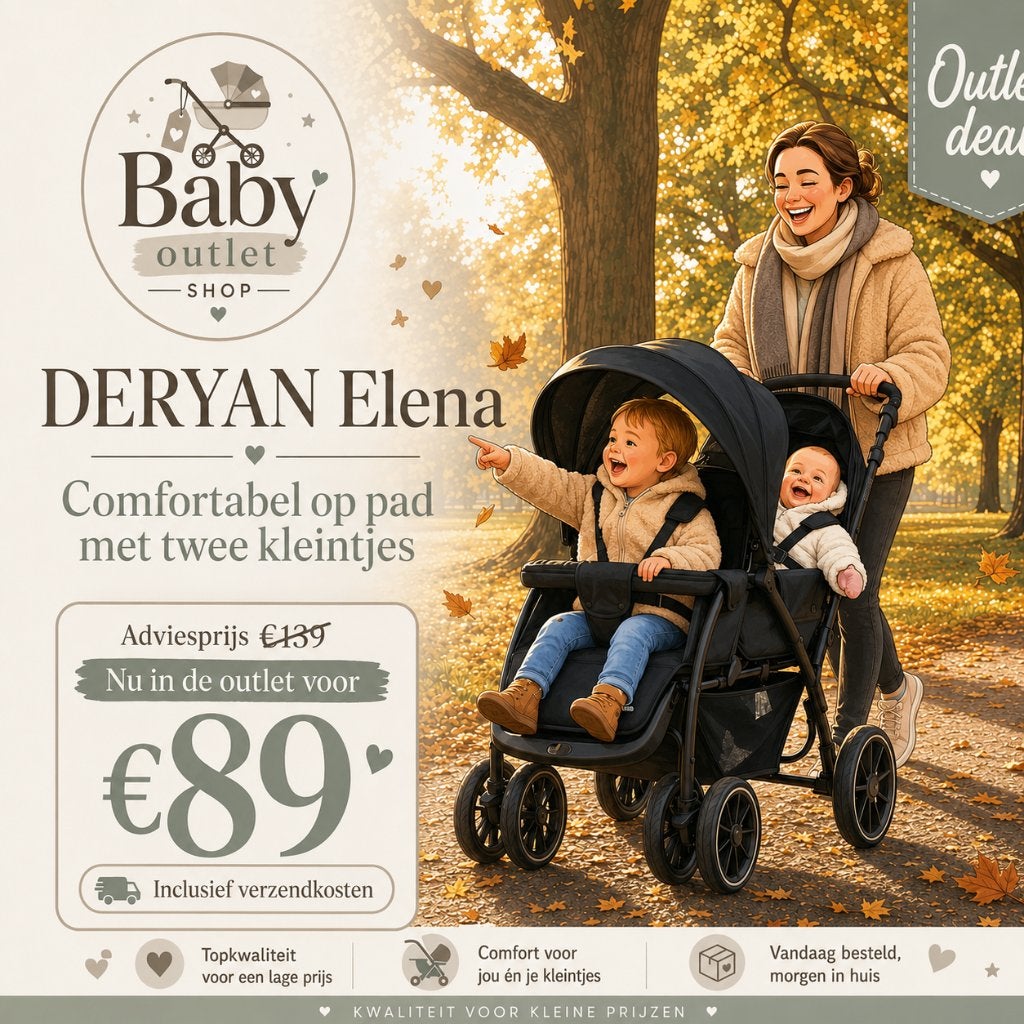 Deryan Elena Duo Buggy - Dubbele Buggy - Compact - Zwart
