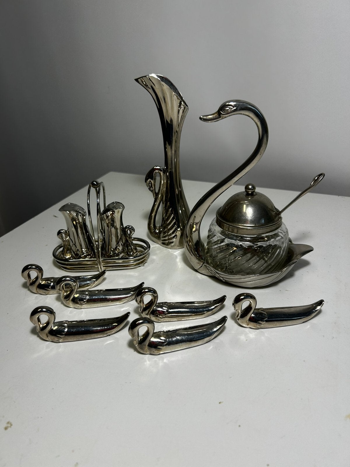 Vintage zwanen tafelserie – compleet, Ophalen of Verzenden
