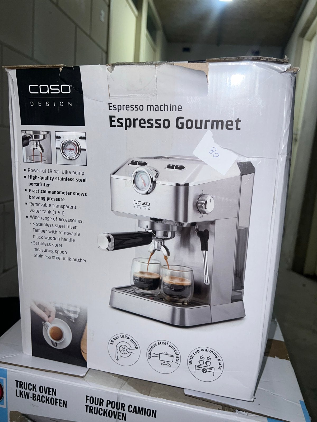 Showroommodel Caso Design Espresso Gourmet Espressomachine, Afneembaar waterreservoir, Verzenden, Espresso apparaat, Gemalen koffie