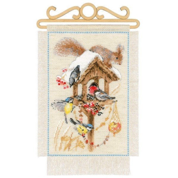 Borduurpakket Cottage garden winter ri1751, Hobby en Vrije tijd, ., Nieuw, Ophalen of Verzenden, .