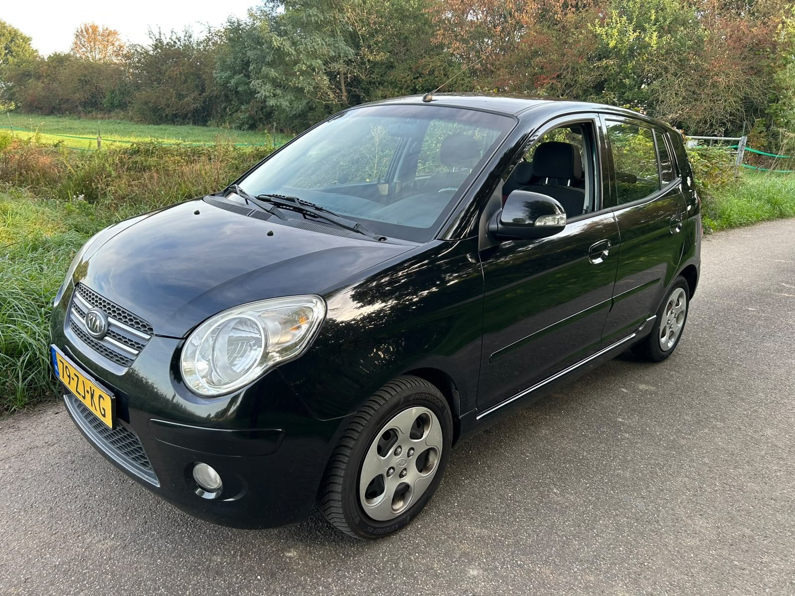 Kia Picanto 1.1 2008 APK Airco 5 drs Nwe Distributie, Auto's, 4 cilinders, Zwart, 823 kg, Handgeschakeld