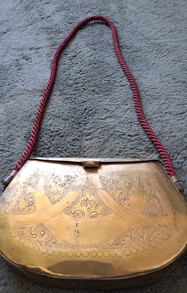 Antieke handtas van messing kopermix boho hippie, Ophalen of Verzenden, Gebruikt, Overige kleuren, Handtas