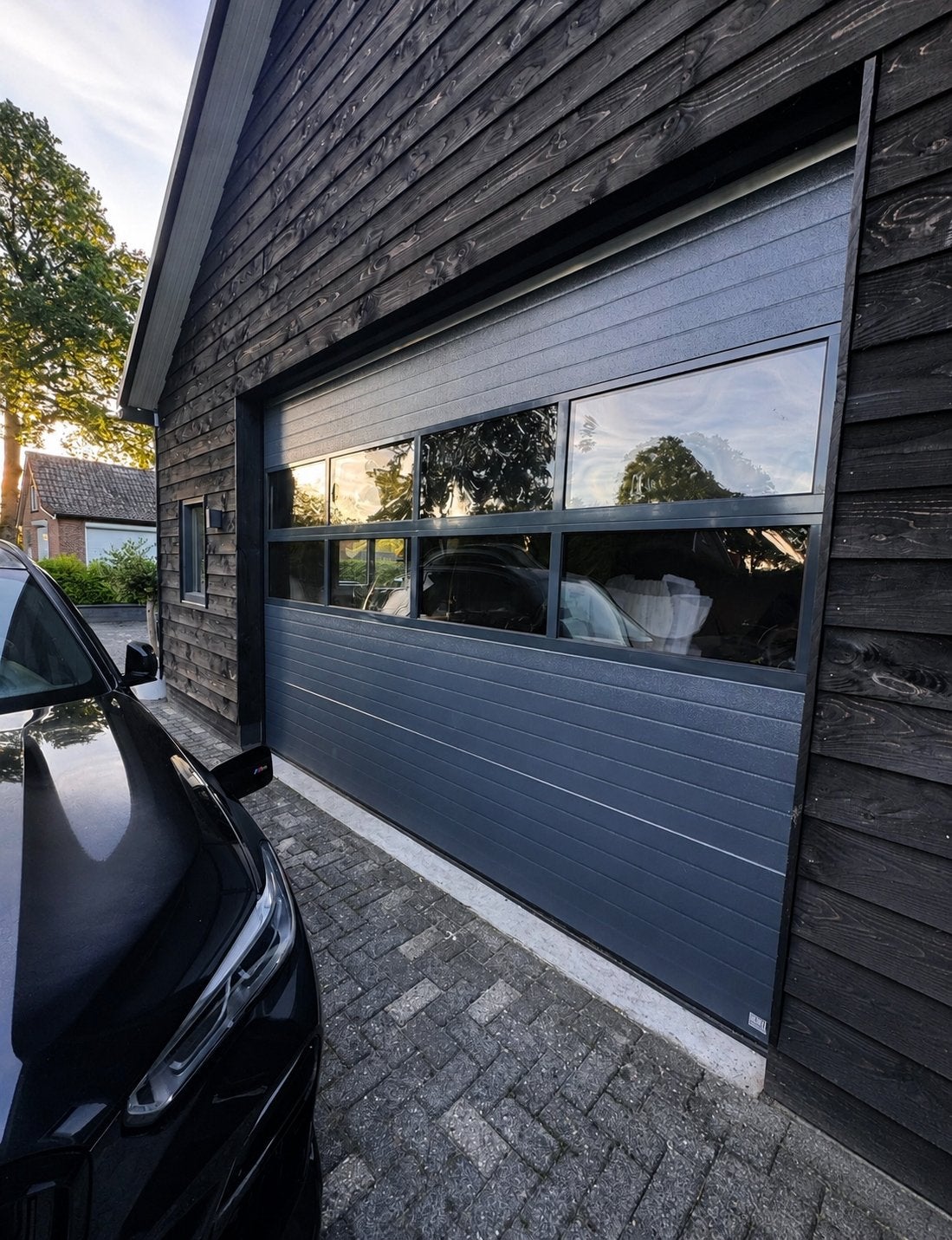 Antraciet Bune garage deur met raam, Ophalen of Verzenden